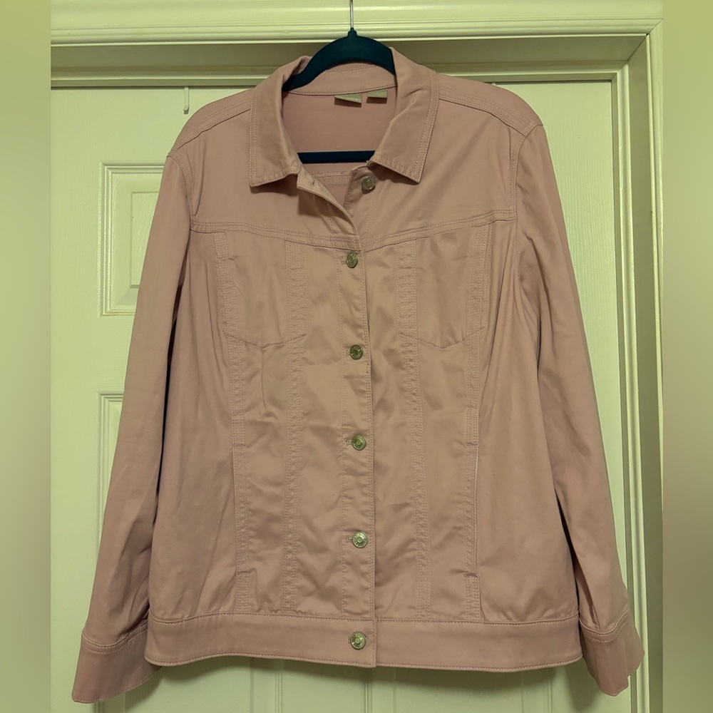 Chico’s Women's Pink Jean Jacket size 3